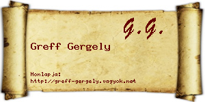 Greff Gergely névjegykártya